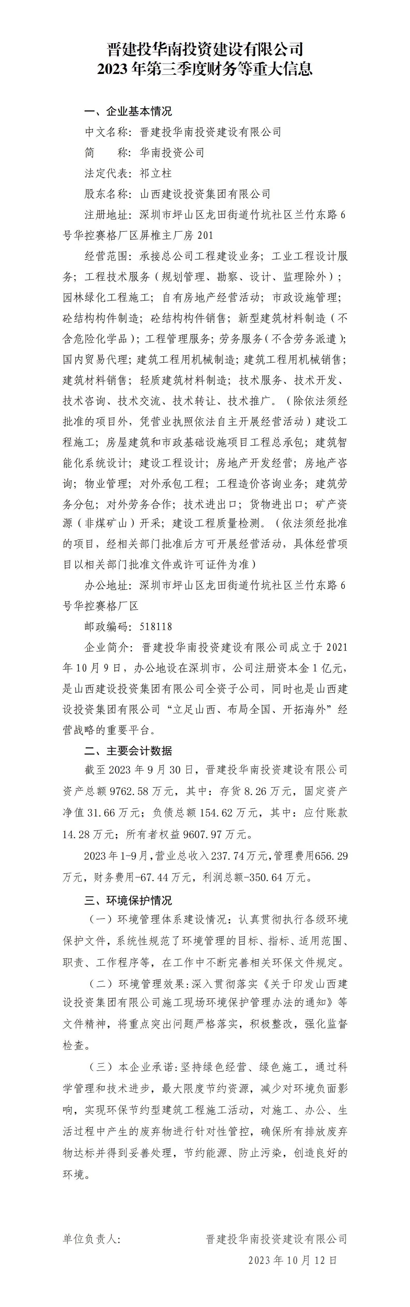 ����Ͷ����Ͷ��������ʱ���޹�˾2023��������Ȳ�����ش���Ϣ